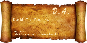 Dudás Apolka névjegykártya