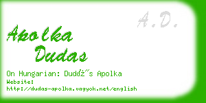 apolka dudas business card